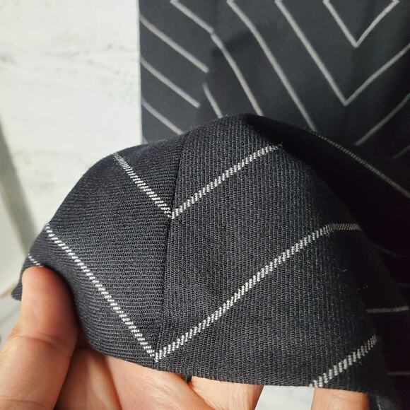 Talbots Women Petite Stripe A-Line Midi Black Wool Blend Skirt Sz 6P Office Wear - Picture 3 of 8